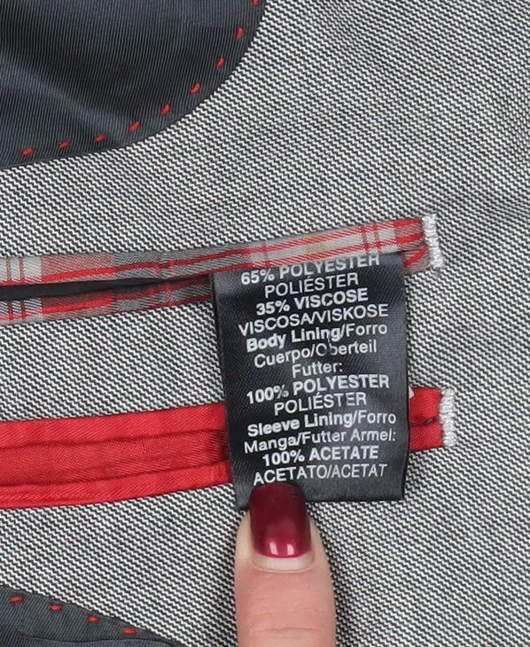 White Label Grey Checked Blazer, Size L, Regular Fit
