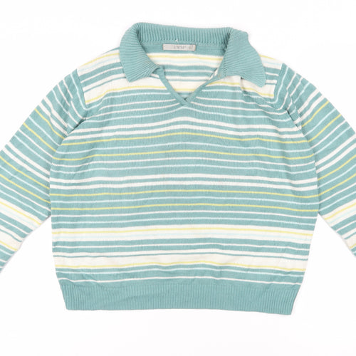 EWM Multicoloured Striped Pullover Jumper Size 14