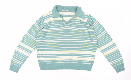 EWM Multicoloured Striped Pullover Jumper Size 14