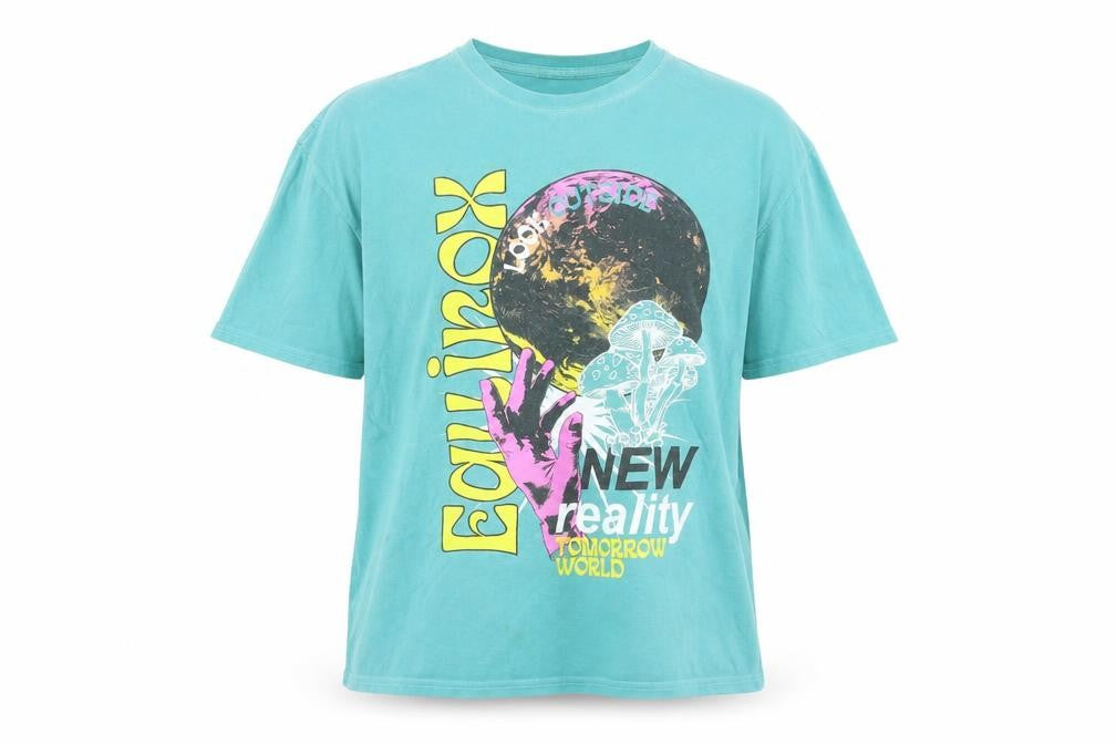 Front view of Shock Blue 90s Graphic T-Shirt XL Cotton Relaxed