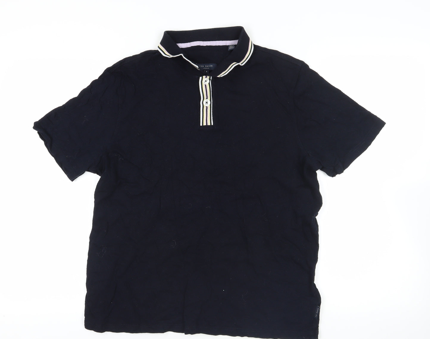 Ted Baker Black Cotton Polo Shirt Size XL