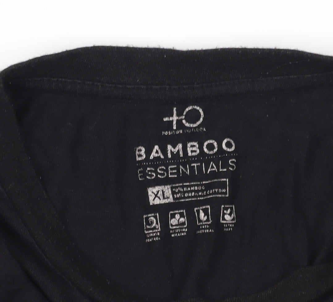 Positive Outlook Black Bamboo Cotton T-Shirt - XL