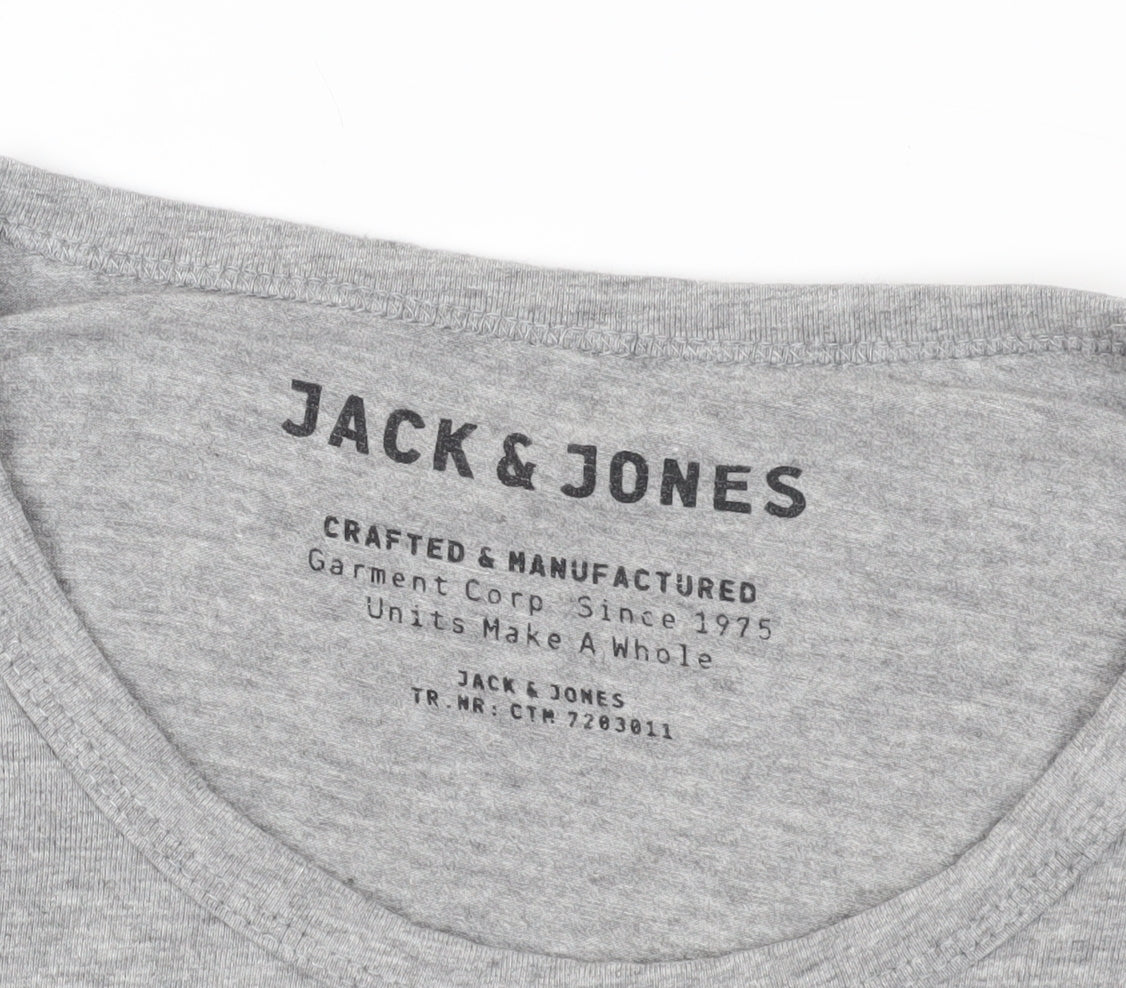Jack & Jones Grey M Crew Neck T-Shirt