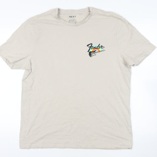 Next Beige XL Graphic Print Fender T-Shirt