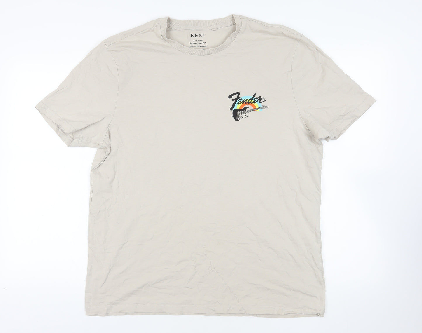 Next Beige XL Graphic Print Fender T-Shirt