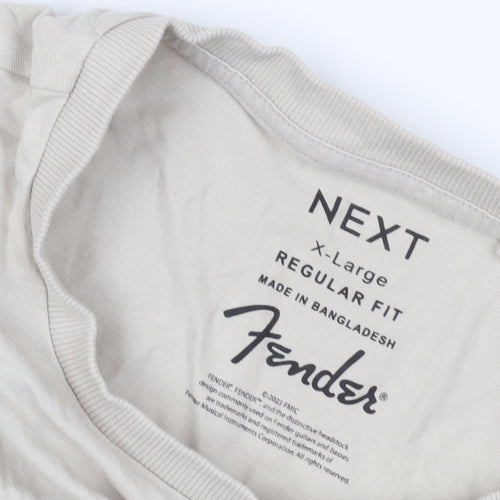 Next Beige XL Graphic Print Fender T-Shirt