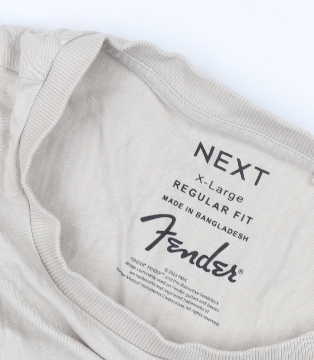 Next Beige XL Graphic Print Fender T-Shirt