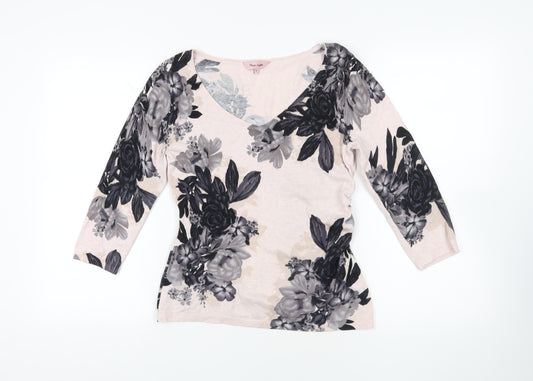 Phase Eight Floral V-Neck Jumper, Size 12