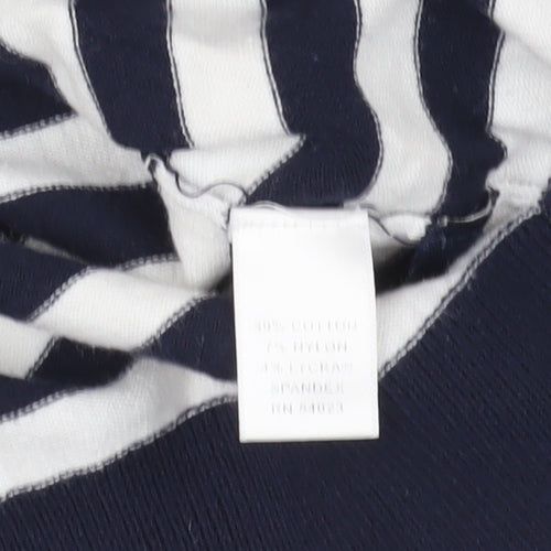 Banana Republic Striped Polo Top, Black/White, Size S