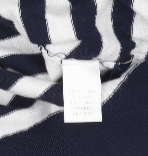 Banana Republic Striped Polo Top, Black/White, Size S