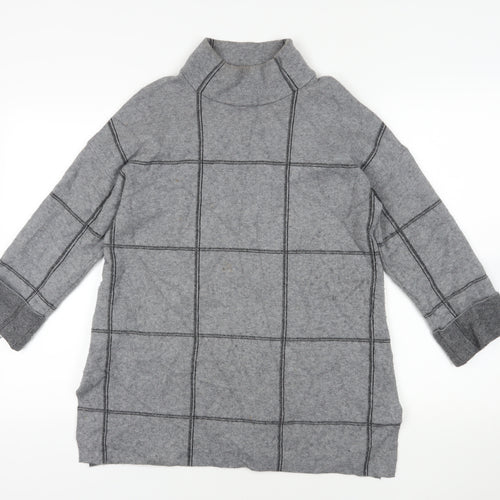 Tahari Grey High Neck Pullover Jumper - M