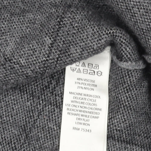 Tahari Grey High Neck Pullover Jumper - M