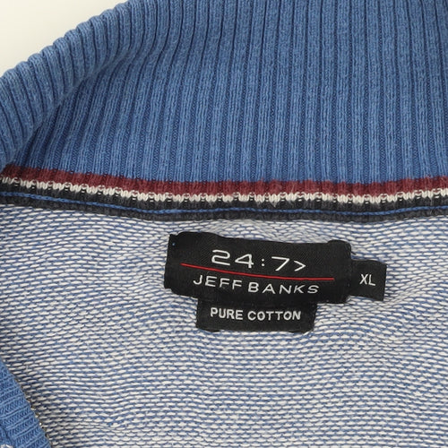 Jeff Banks Blue Full Zip Cotton Jumper XL