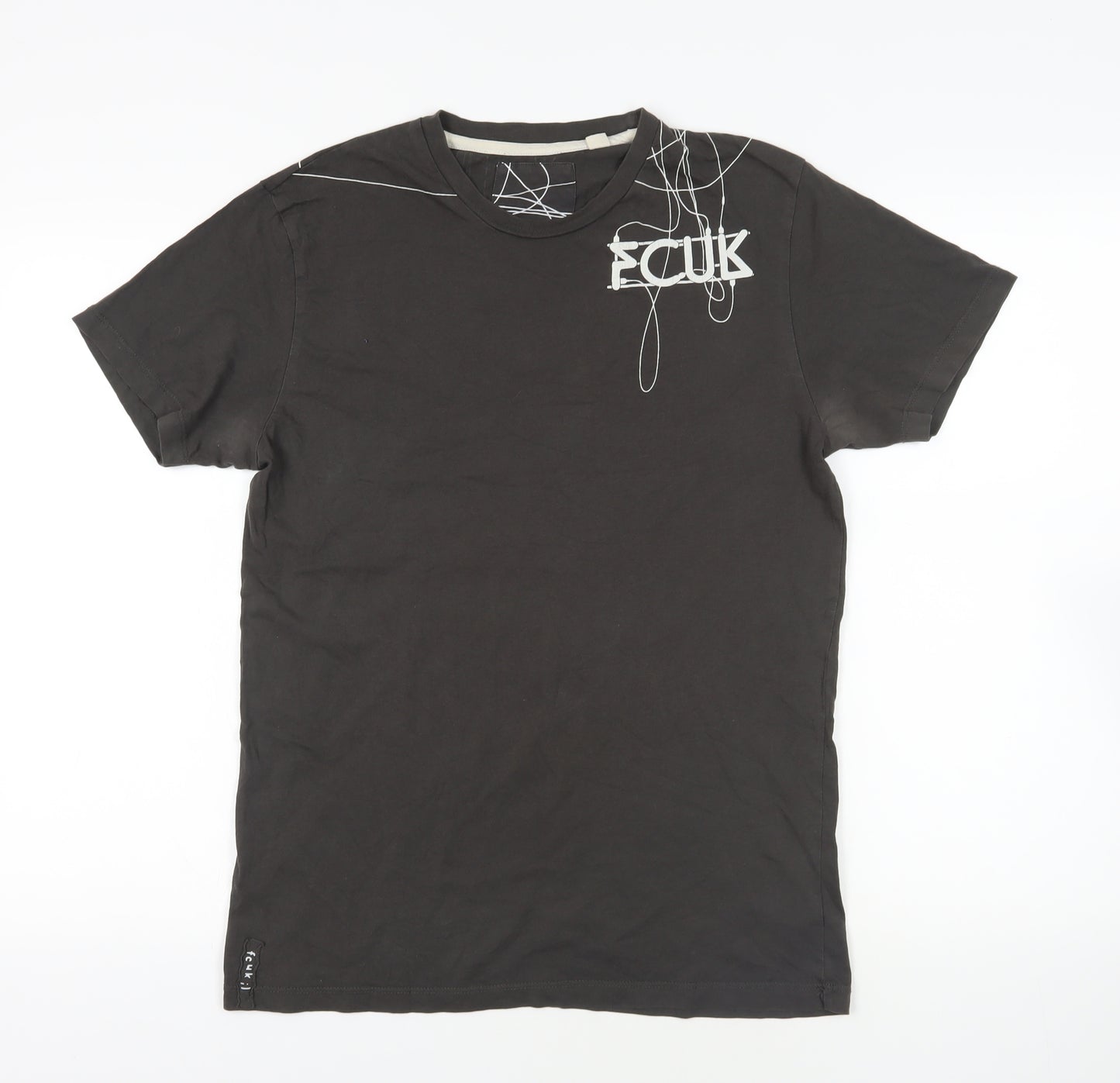 FCUK Black Graphic Print Men's T-Shirt - Medium