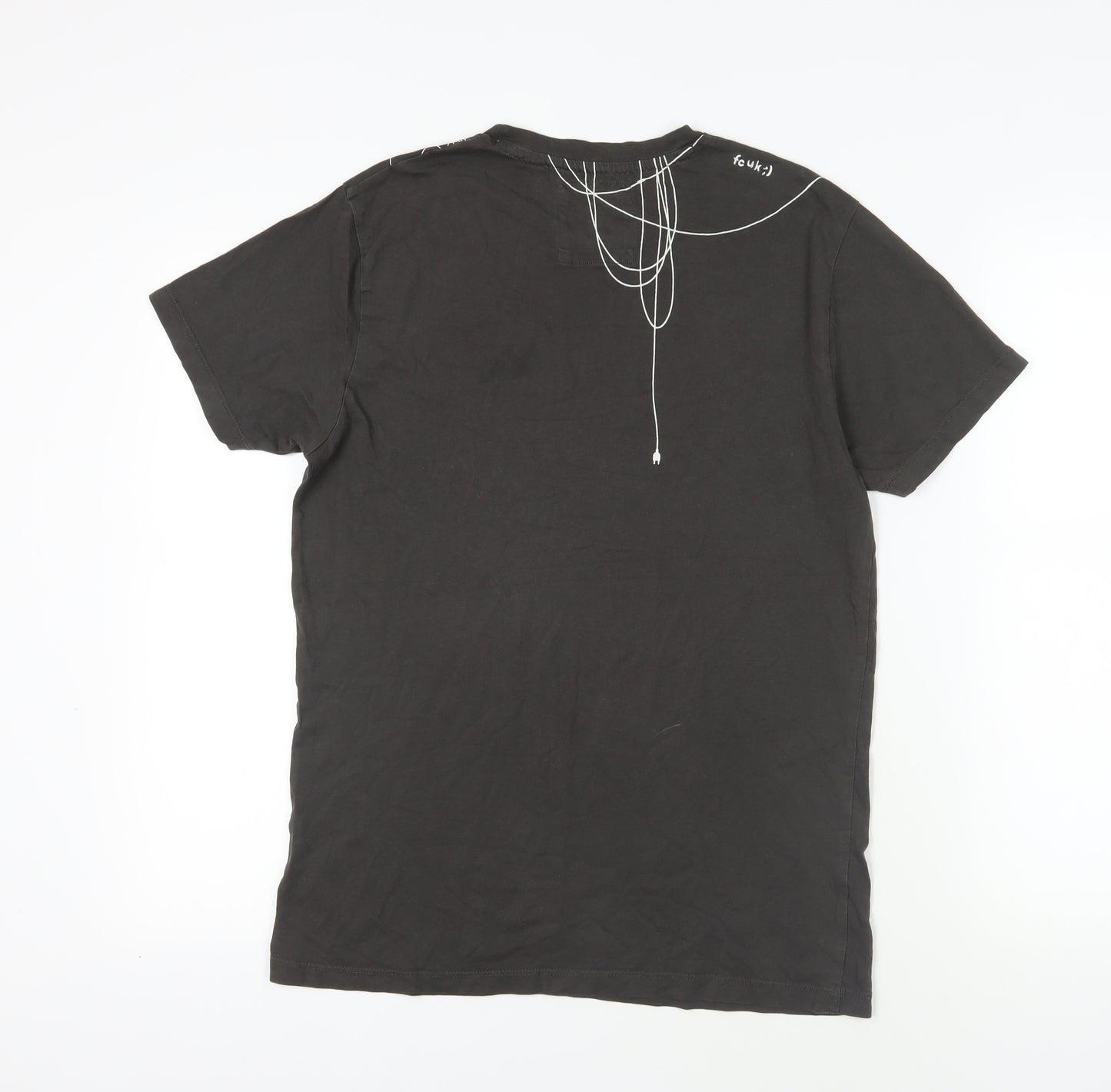 FCUK Black Graphic Print Men's T-Shirt - Medium