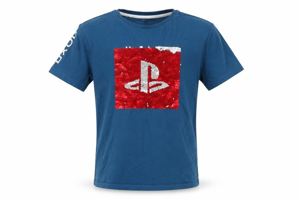 Front view of PlayStation Blue boys’ graphic t-shirt 12 years