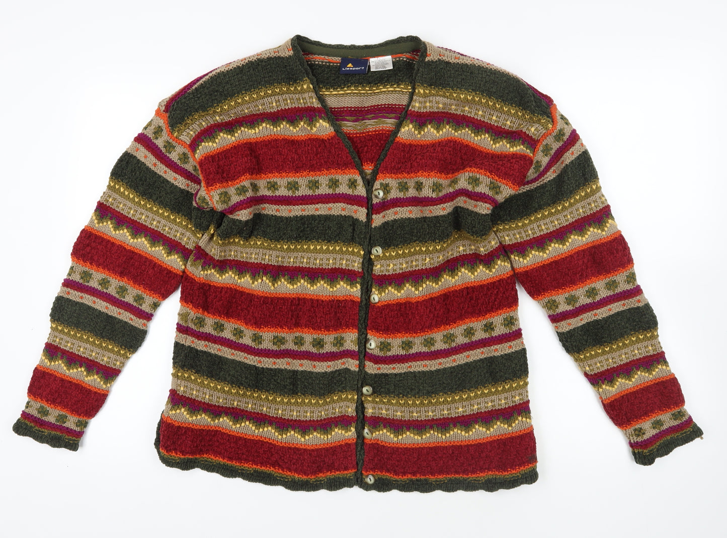 Liz Sport Multicolour Cardigan L Lightweight Knit