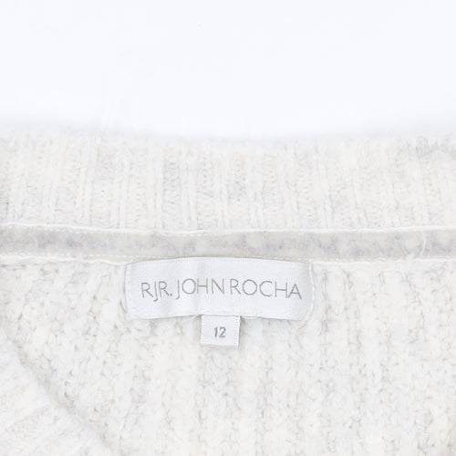 RJR John Rocha Ivory Knit Pullover Jumper Size 12