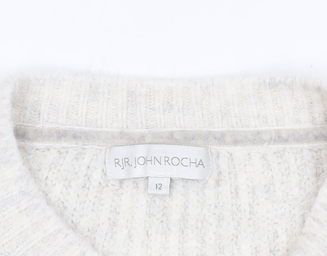 RJR John Rocha Ivory Knit Pullover Jumper Size 12