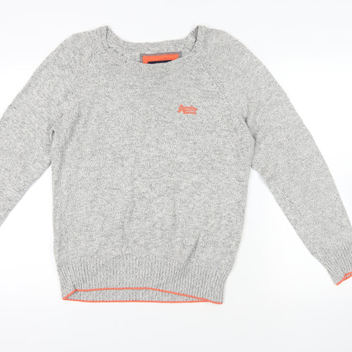 Superdry Grey Cotton Pullover Jumper M