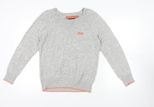 Superdry Grey Cotton Pullover Jumper M