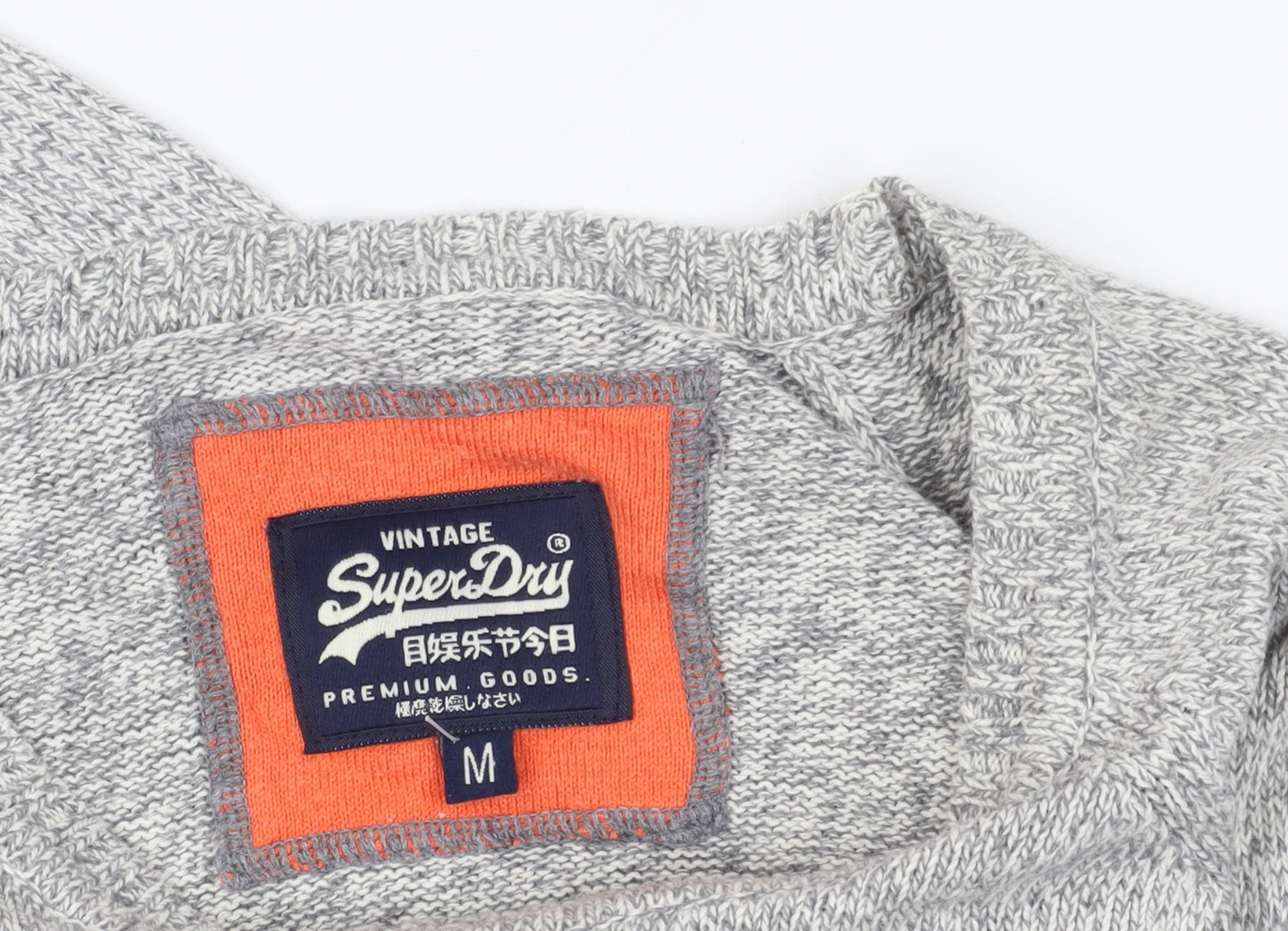 Superdry Grey Cotton Pullover Jumper M