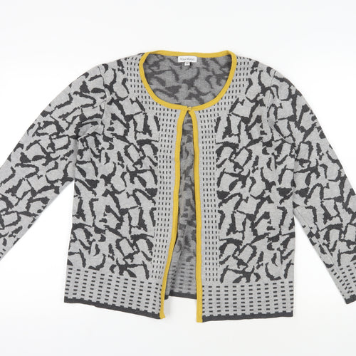 Nina Murati Grey Geometric Cardigan - Small, Long Sleeve