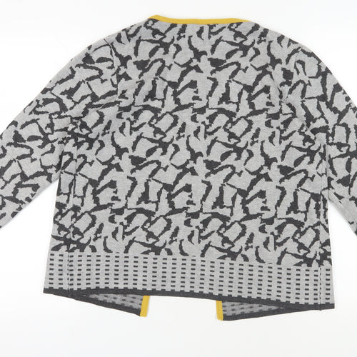 Nina Murati Grey Geometric Cardigan - Small, Long Sleeve