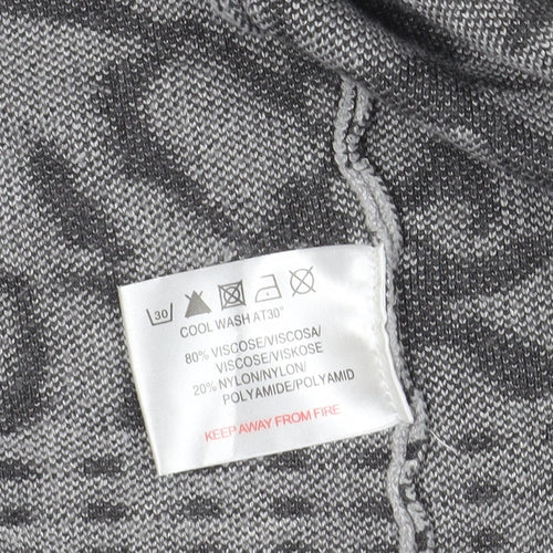 Nina Murati Grey Geometric Cardigan - Small, Long Sleeve