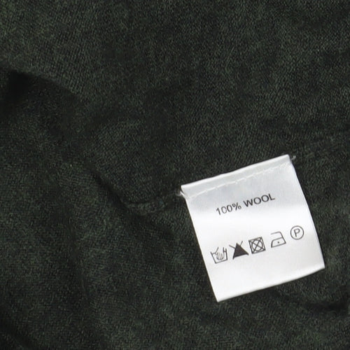 Linea Green Merino Wool V-Neck Pullover Jumper M