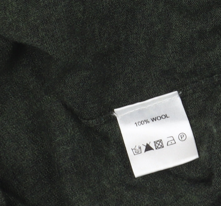 Linea Green Merino Wool V-Neck Pullover Jumper M