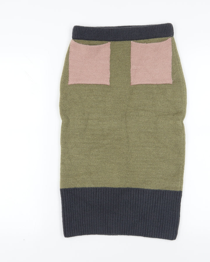 Cashel Green Midi Skirt, S, Acrylic, Winter Essential