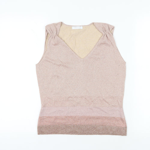Precis Petite Beige V-Neck Sleeveless Tank Top M