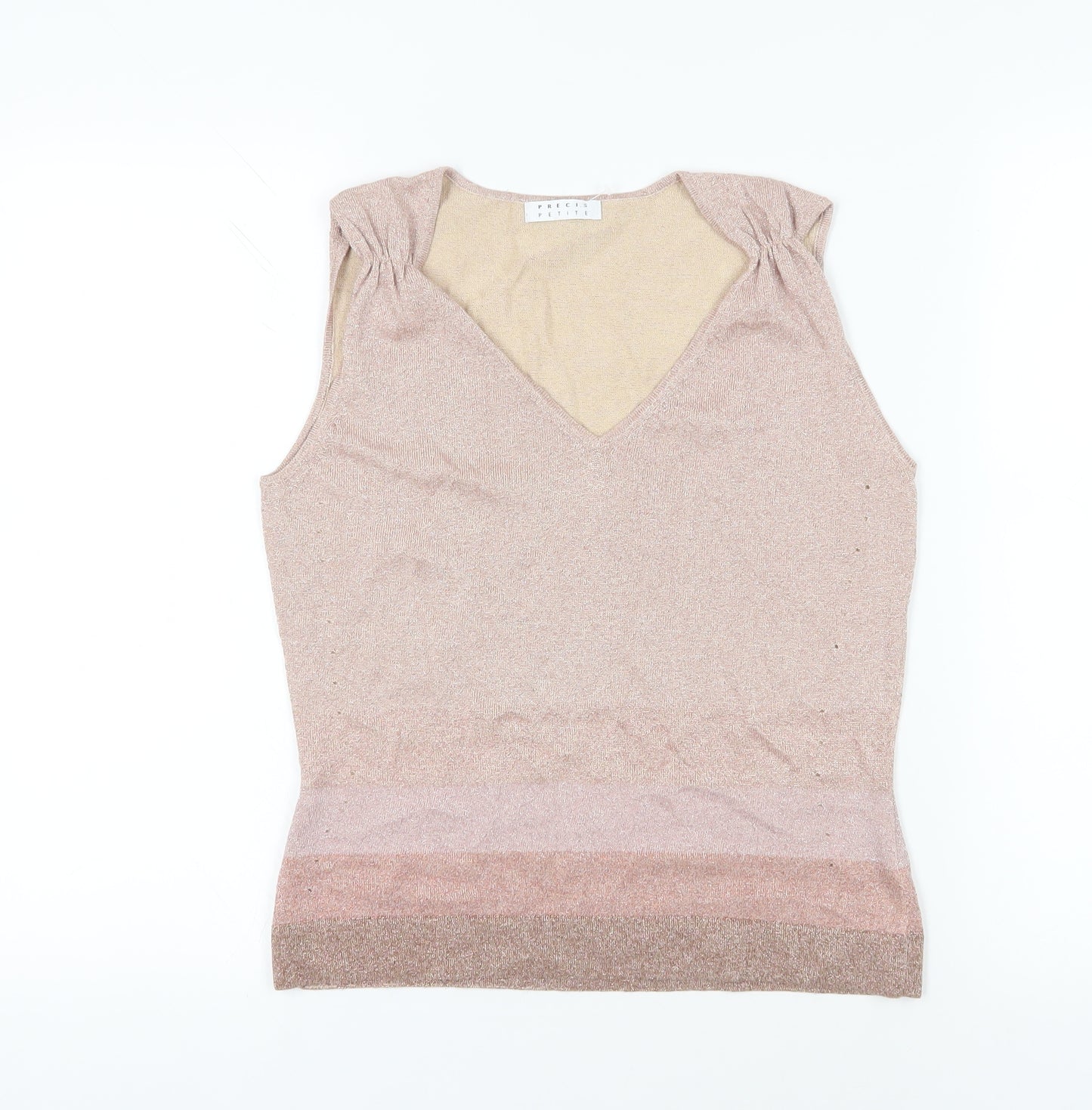 Precis Petite Beige V-Neck Sleeveless Tank Top M
