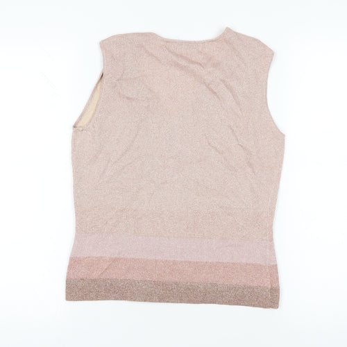 Precis Petite Beige V-Neck Sleeveless Tank Top M