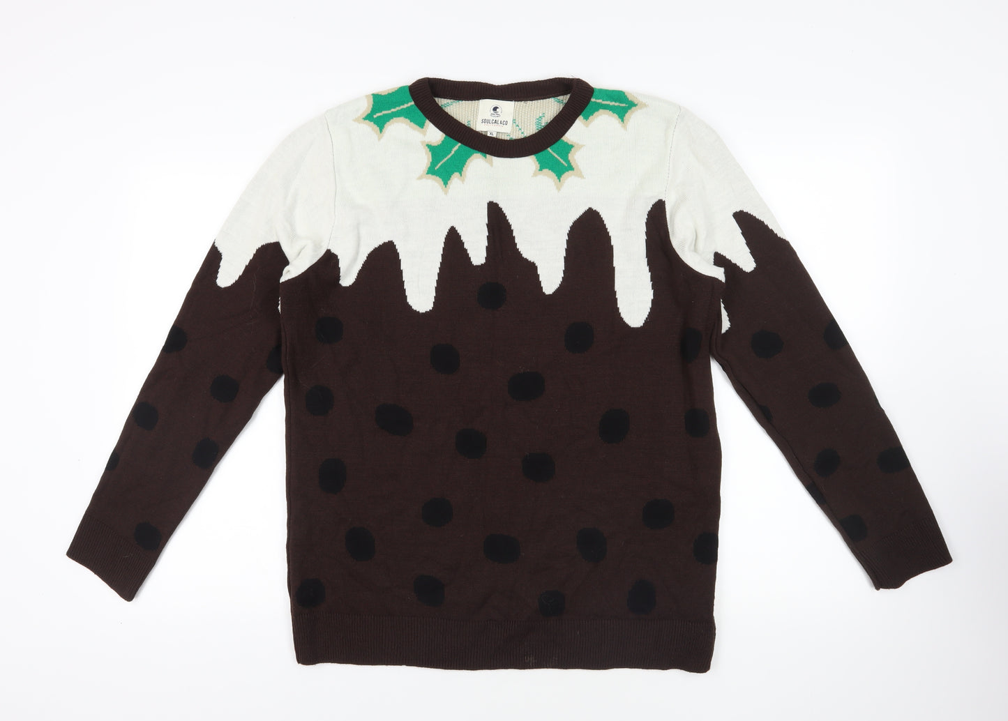 SoulCal&Co XL Brown Christmas Jumper