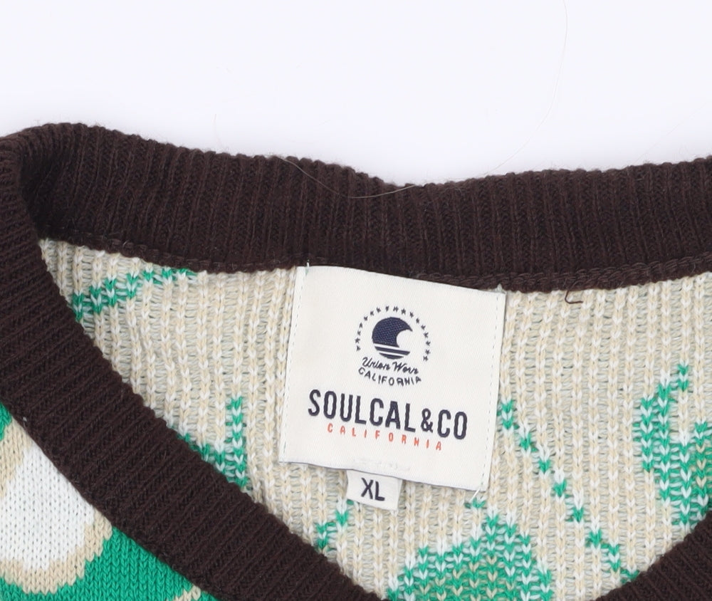 SoulCal&Co XL Brown Christmas Jumper