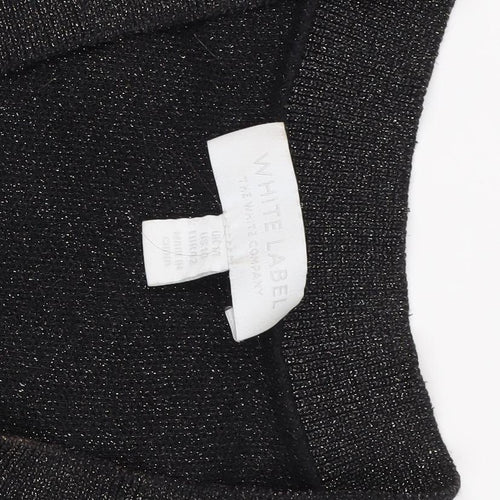 White Label Black V-Neck Pullover Jumper - Size L