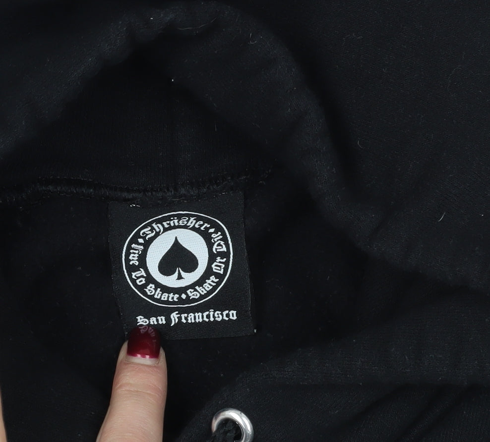 Thrasher Black M Hoodie with Graphic Print