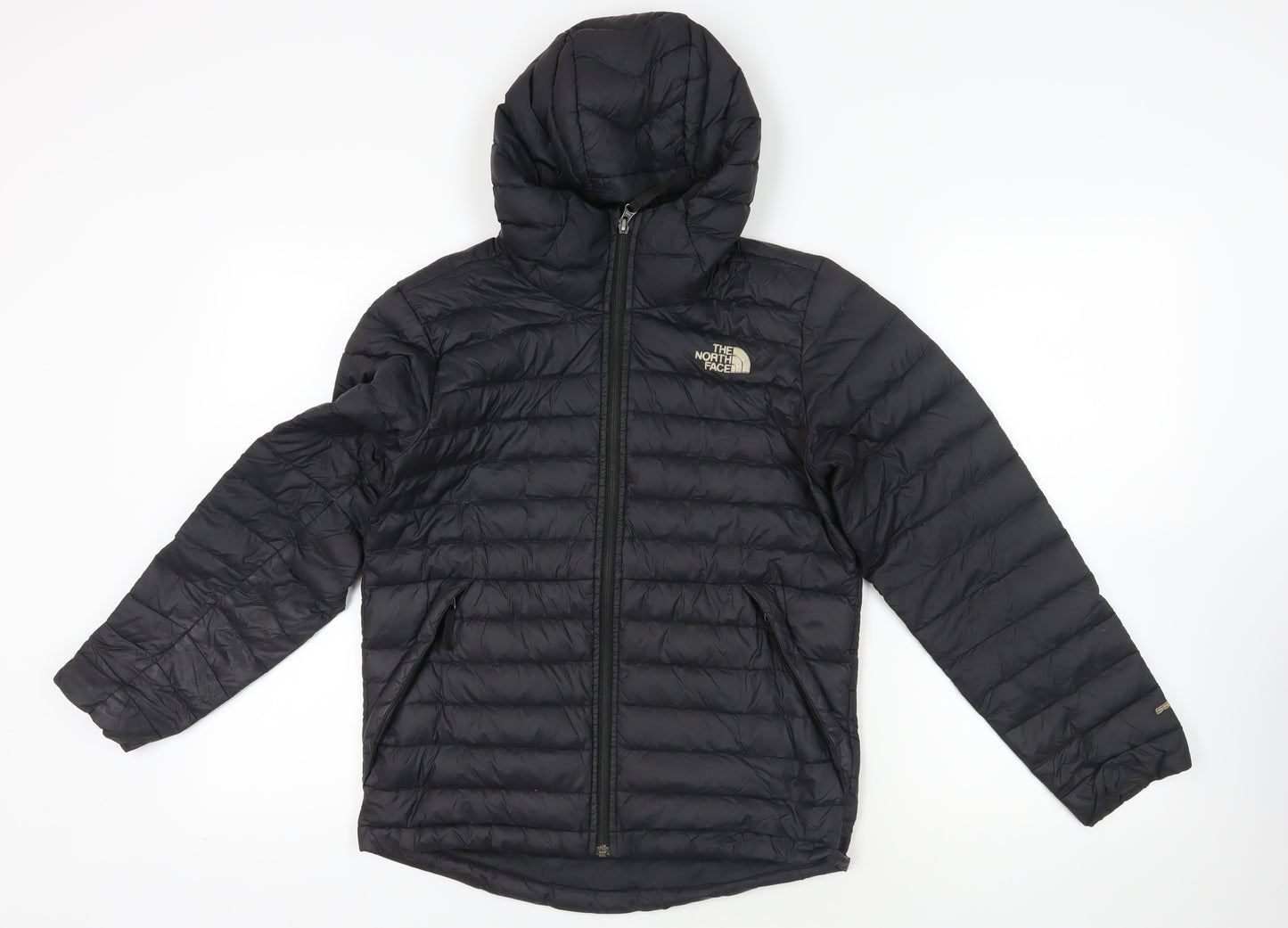 The North Face Black Puffer Jacket L Hooded Boys