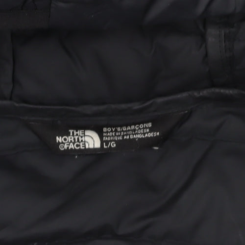 The North Face Black Puffer Jacket L Hooded Boys