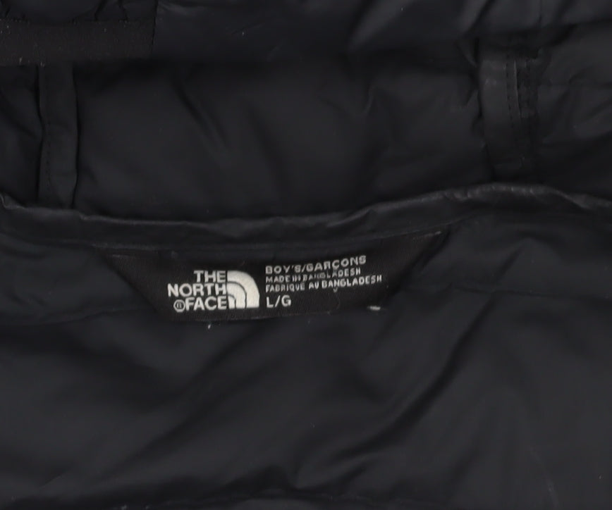 The North Face Black Puffer Jacket L Hooded Boys