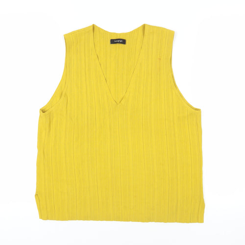 Autograph Yellow V-Neck Sleeveless Knit Tank Top