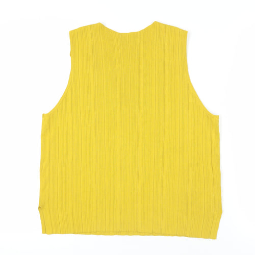 Autograph Yellow V-Neck Sleeveless Knit Tank Top