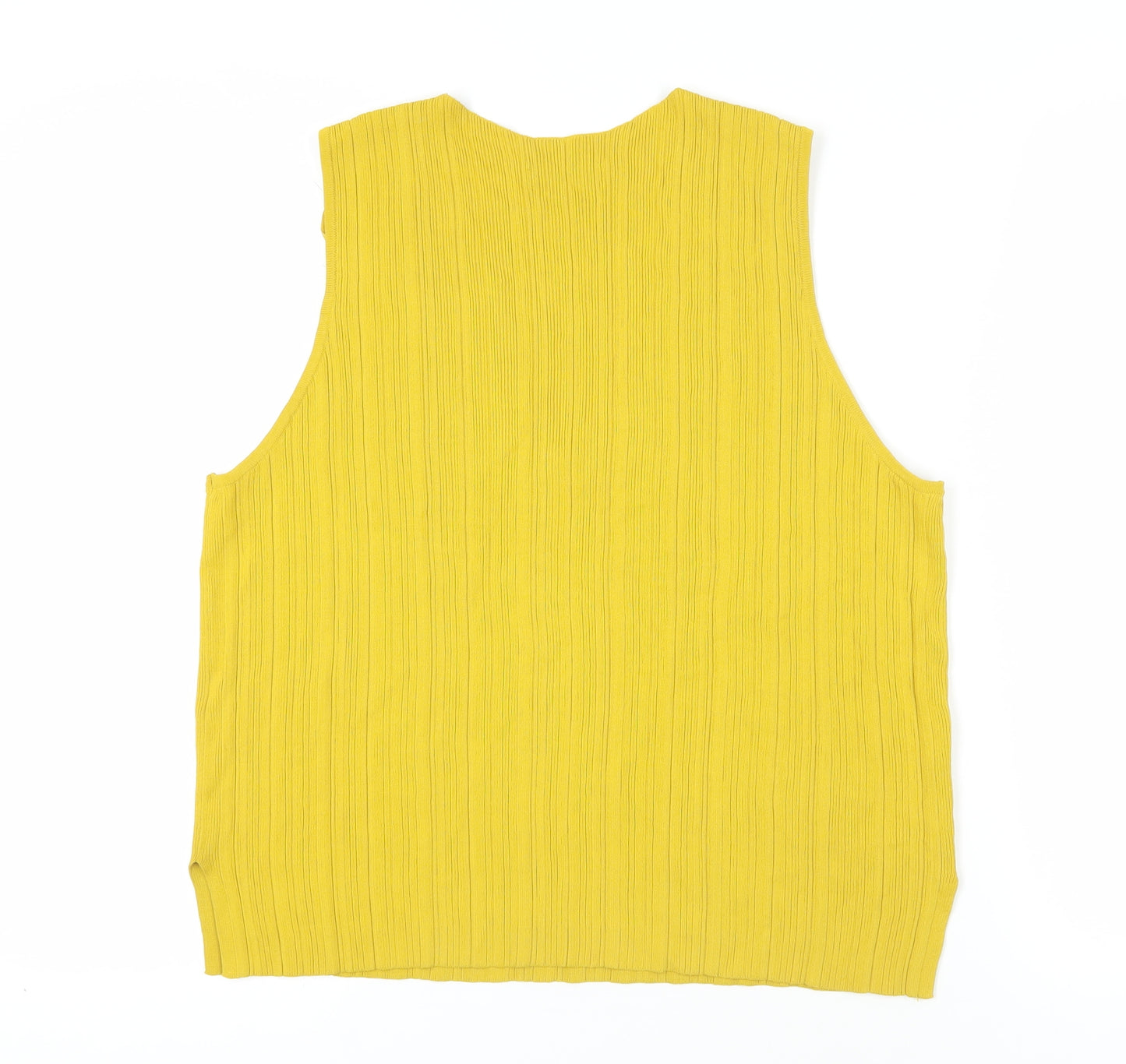 Autograph Yellow V-Neck Sleeveless Knit Tank Top