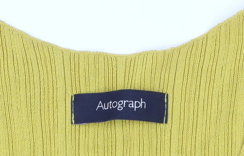 Autograph Yellow V-Neck Sleeveless Knit Tank Top