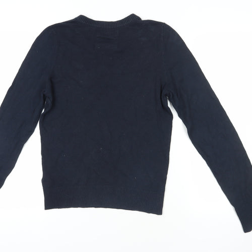 Hollister Blue V-Neck Pullover Jumper S