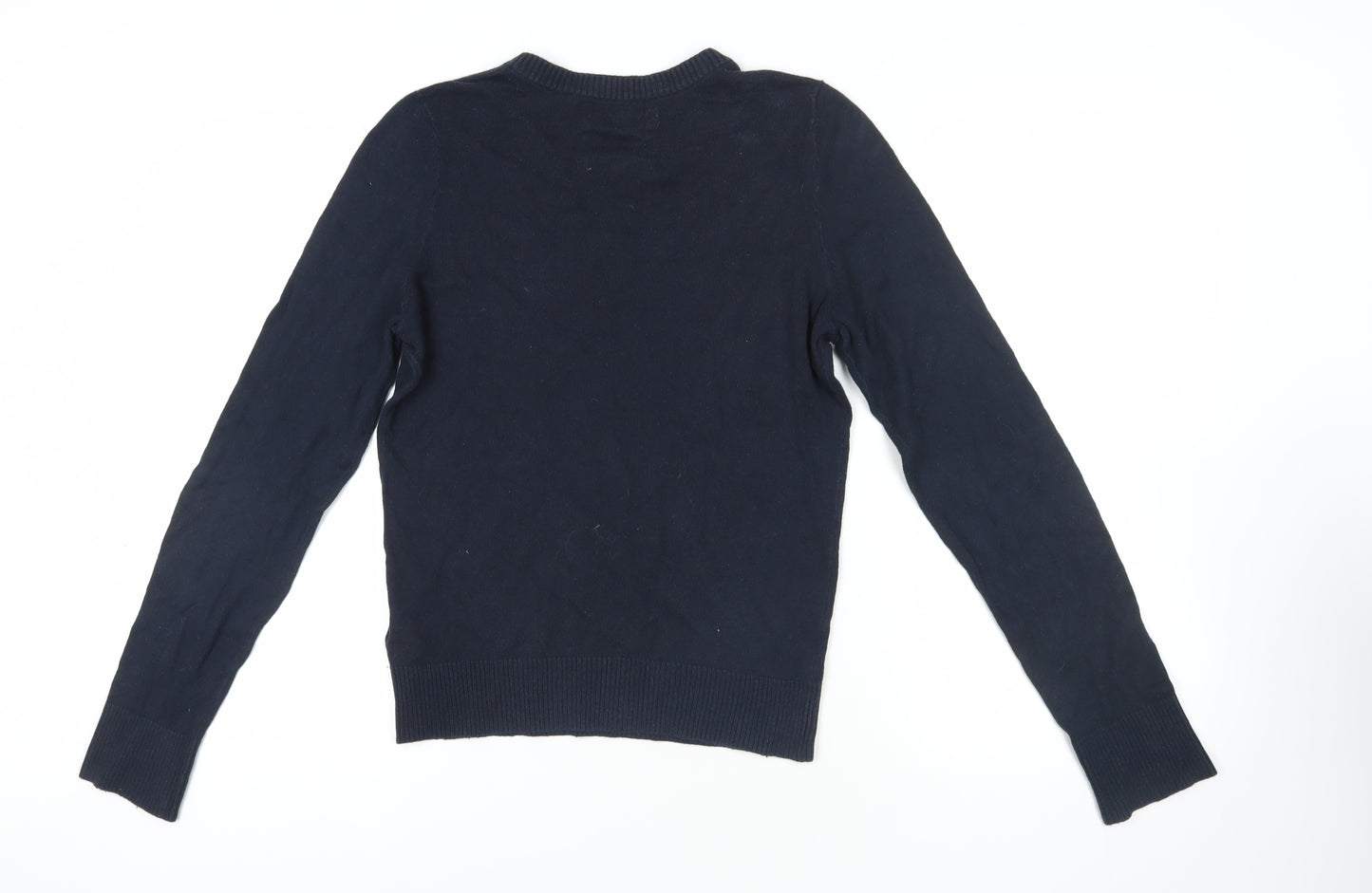 Hollister Blue V-Neck Pullover Jumper S