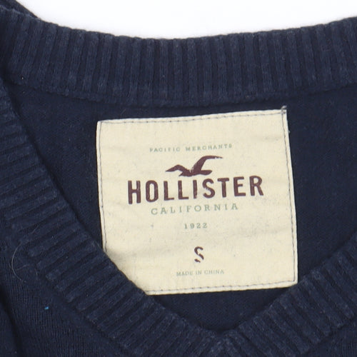 Hollister Blue V-Neck Pullover Jumper S