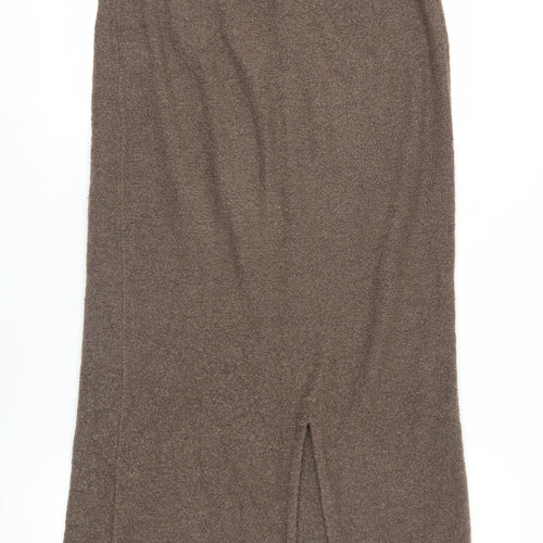 East Brown Midi Wool Blend Skirt XL
